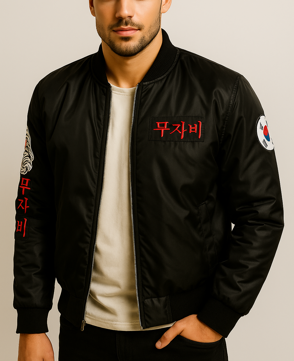 Cobra Kai John Kreese Black Bomber Jacket