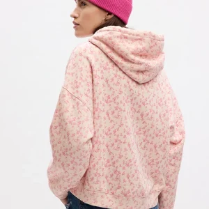 Gap × LoveShackFancy Floral Cropped Fleece Hoodie