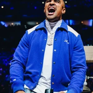 Jalen Hurts Amiri Blue Varsity Jacket Sale