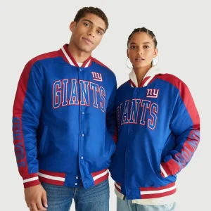 New York Giants Couple Bomber Matching Varsity Jacket