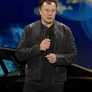 Tesla Event Elon Musk Leather Black Jacket