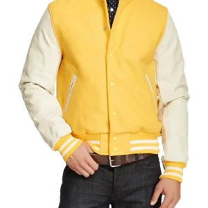 White and Yellow Varsity Jacket