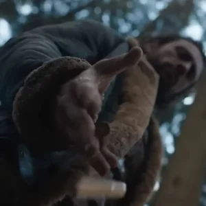 Aaron Taylor-johnson Kraven The Hunter Brown Shearling Leather Jacket