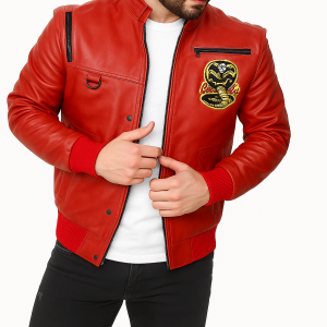 Cobra Kai Johnny Red Retro Leather Jacket
