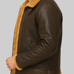 Kraven the Hunter Aaron Taylor Brown Shearling Leather Jacket