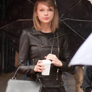 Taylor Swift’s black biker leather jacket
