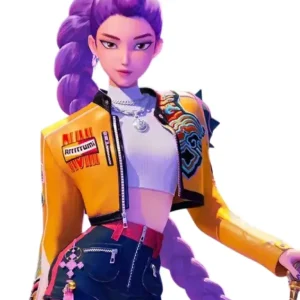 rumi yellow leather jacket