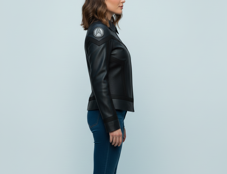 Star Trek Strange New Worlds Grey Leather Jacket