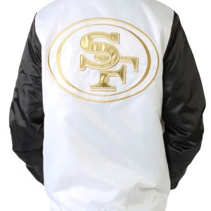 SF 49ers Black White Bomber Jacket