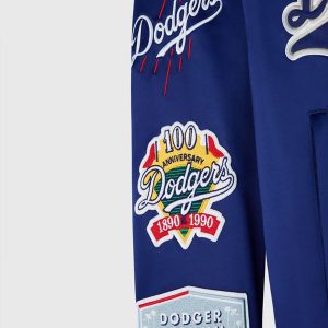 Stylish OVO Dodgers Blue & White Varsity Jacket