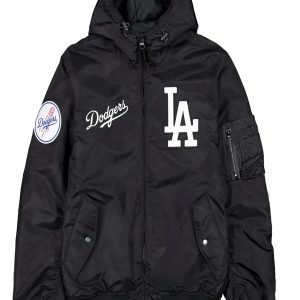 LA Dodgers Black Hooded Jacket