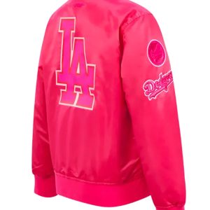 LA Dodgers Pink Satin Jacket