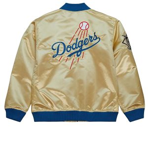 LA Dodgers Gold Satin Jacket