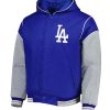 Comfortable LA Dodgers Royal & Gray Hooded Streetwear Jacket