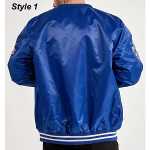 LA Dodgers Royal Blue Satin Varsity BomberJacket.