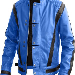 MJ Thriller Blue Leather Jacket