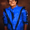 Michael Jackson Thriller Blue Leather Jacket