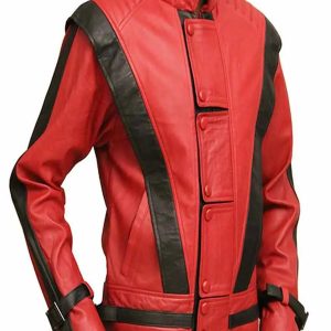 Iconic MJ Thriller Classic Red Leather Jacket for Men