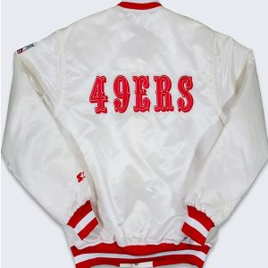 80s San Francisco 49ers White Bomber Jacket