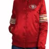 Scarlet San Francisco 49ers Line Up Red Satin Jacket