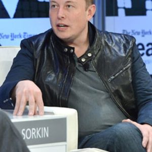 Elon Musk Black Leather Jacket