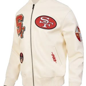 San Francisco 49ers Retro-Inspired Leather Varsity Jacket