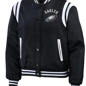 Philadelphia Eagles Black Bomber Jacket with Team Logo