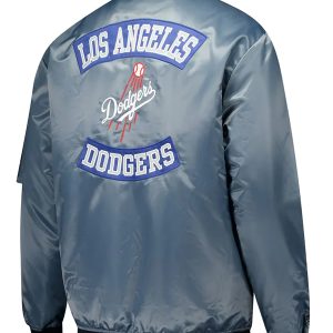 Dodgers Charcoal Varsity Bomber Jacket