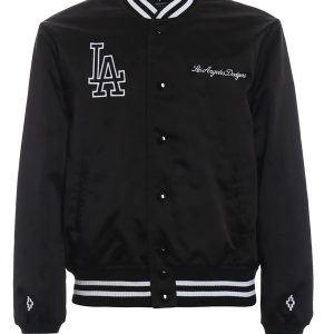 County Los Angeles Dodgers Black Satin Bomber Jacket