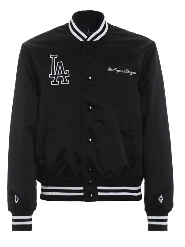 County Los Angeles Dodgers Black Satin Bomber Jacket