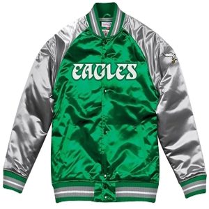 Philadelphia Eagles Green and Silver Satin Jacket