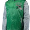 Philadelphia Eagles Throwback Kelly Green and Silver Satin Jacket