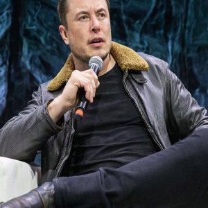 Elon Musk Brown Shearling Leather Jacket