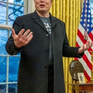 White House Elon Musk Black Coat