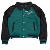 Philadelphia Eagles Green and Black Varsity Coach Style Jacket