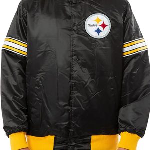 Iconic Snoop Dogg StylePittsburgh Steelers Back Satin Bomber Jacket
