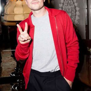 Josh Hutcherson Marty Supreme 2025 Red Jacket