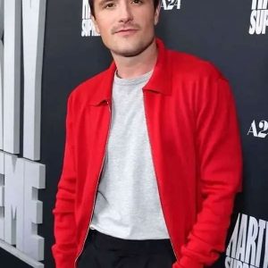 Josh Hutcherson Marty Supreme Red Bomber Jacket