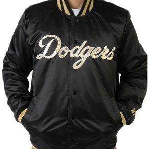 Dodgers Gold Patches Bomber Jacket