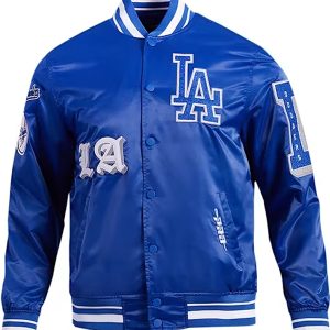 Classic Old English Lettering LA Dodgers Blue Varsity Jacket
