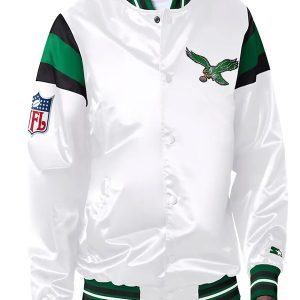 Philadelphia Eagles Lightweight White Satin Jacket