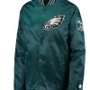 The Diamond Retro Philadelphia Eagles Green Satin Jacket
