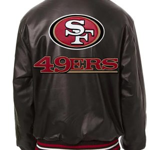 San Francisco 49ers Varsity Black Leather Jacket for Men & Women