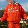 Marty Supreme 2025 Timothee Chalamet Orange Hooded Jacket