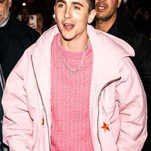 Marty Supreme Timothee Chalamet Pink Hooded Jacket
