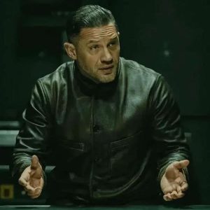 MobLand 2025 Tom Hardy Black Bomber Leather Jacket