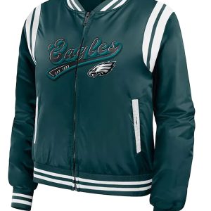 Philadelphia Eagles Green Bomber Full-Zip Jacket