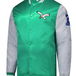 Philadelphia Eagles Green and Gray Satin Jacket