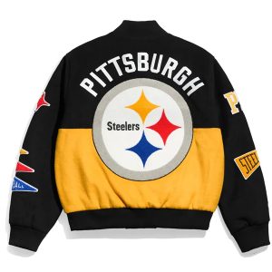Steelers Pennant Black Varsity Jacket
