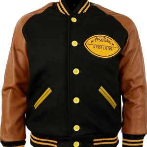 Pittsburgh Steelers Brown and Black Varsity Jacket